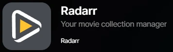 Radarr AppStore
